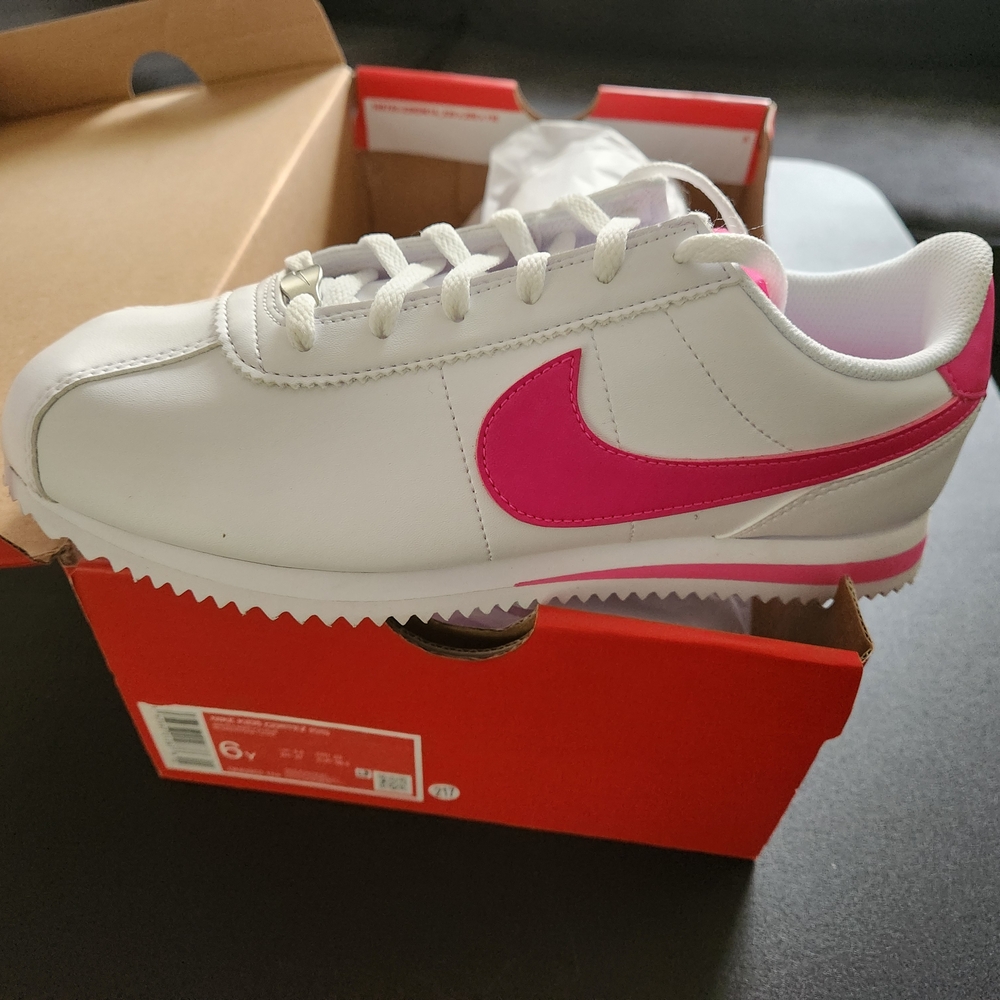 Nike Kid's White and Pink Sneakers